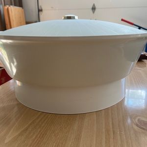 Mid Century Modern flush mount 3 bulb ceiling light  retro white